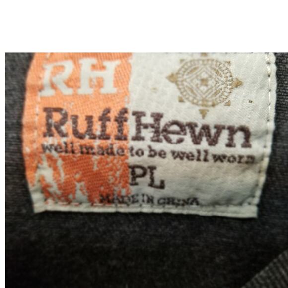 RH Ruff Hewn Studded Black Denim Button Up Jean Jacket Long Sleeves Size PL - Picture 8 of 10